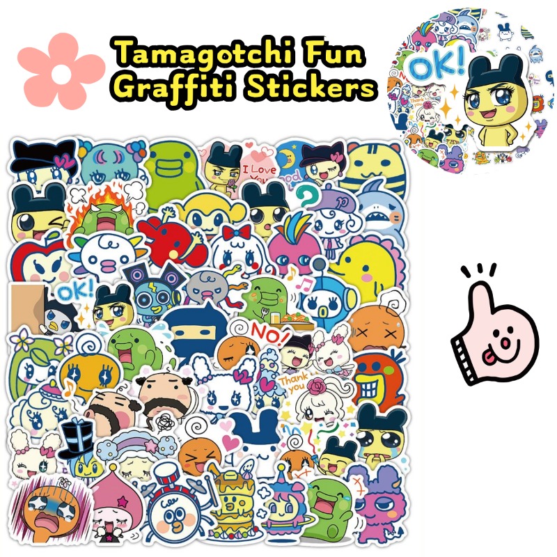 Laptop Original Accessories - Autocollants Tamagotchi japonais, animaux électroniques, Mametchi,